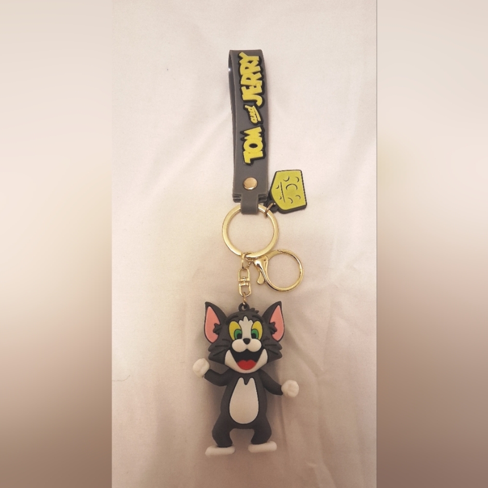 TOM AND JERRY KEYCHAIN WITH TOM FIGURE